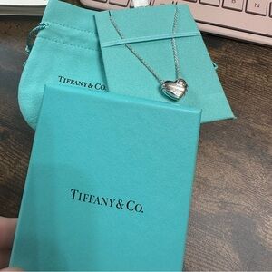 Tiffany & Co. Silver Heart Pendant with Blue Packaging